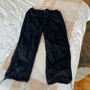 Black parachute pants